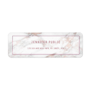 Returadressen Rosegold Marble Modern Template Returadress Etikett