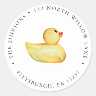 Returadressen Rubber Anka Baby Runt Klistermärke