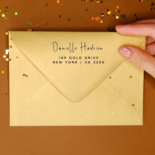 Returadressen Rubber för formellt eget namn Stämpel (Skapare uppladdad)