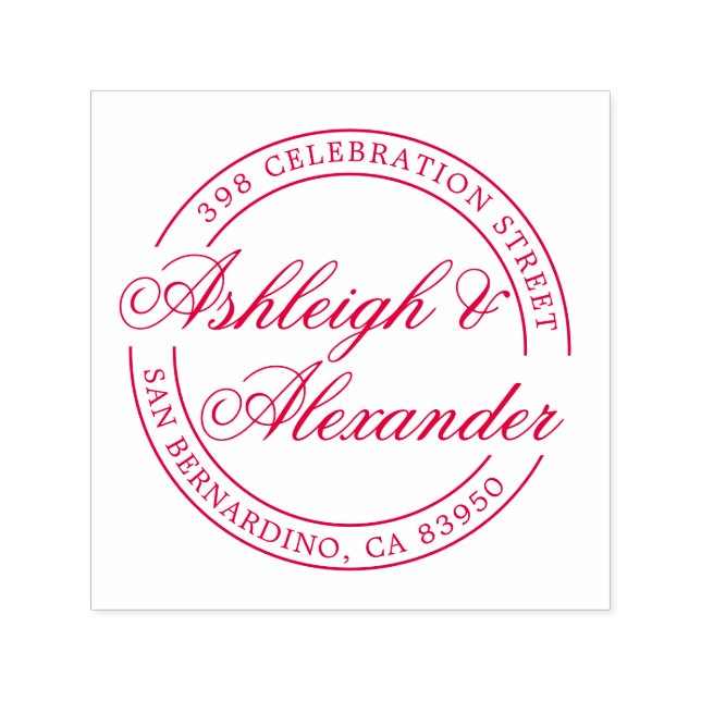 Returadressen Rund Namn för klassiskt skript Självfärgande Stämpel (Design)