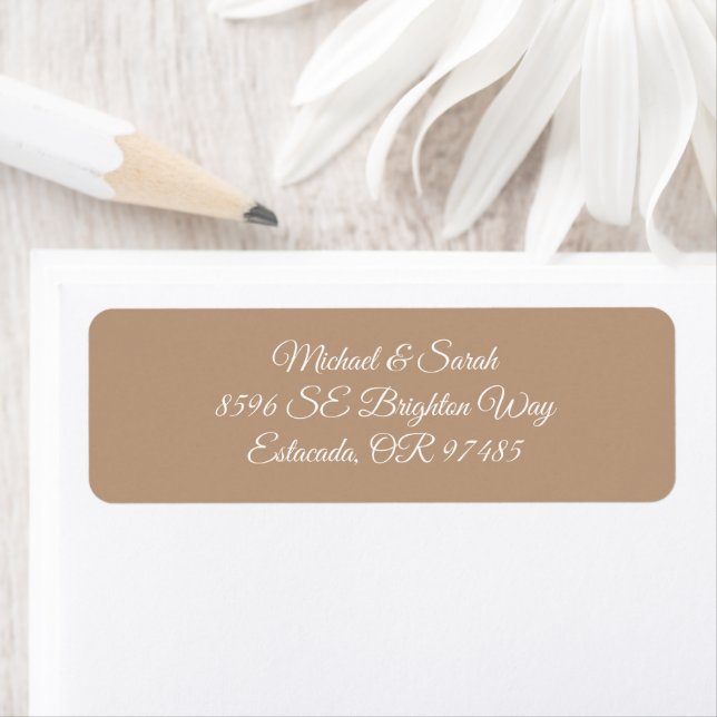 Returadressen Rustic Champagne Beige Returadress Etikett (Insitu)