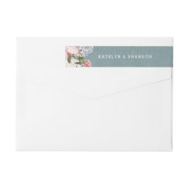 Returadressen Rustic Dusty Blue Burlap Bröllop Etikettband