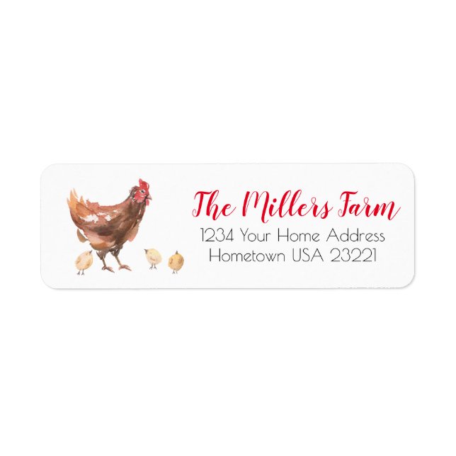 Returadressen Rustic Farm Chicken Returadress Etikett (Framsidan)