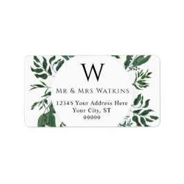 Returadressen Rustic Foliage Bröllop Greenery Adressetikett