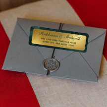 Returadressen Rustic Guld Gradient Emerald Grönt