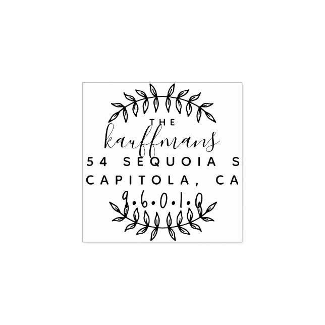 Returadressen Rustic Hand Lettered Script Family Stämpel (Tryck)