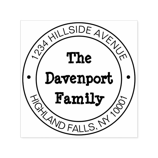 Returadressen Rustic Handwrite Family Namn Självfärgande Stämpel (Design)