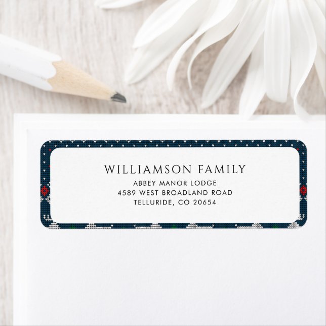 Returadressen Rustic Knitten Stil jul Returadress Etikett (Insitu)