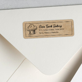 Returadressen Rustic Kraft Chef Hat Bakery Returadress Etikett