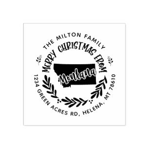 returadressen Rustic montana god jul Stämpel