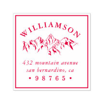 Returadressen Rustic Mountain Sketch