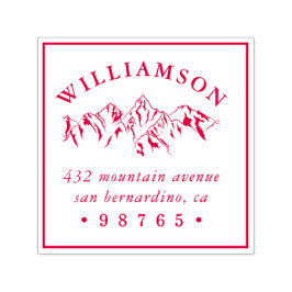 Returadressen Rustic Mountain Sketch Självfärgande Stämpel