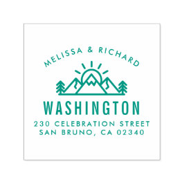 Returadressen Rustic Mountains & Gräs Forest Självfärgande Stämpel