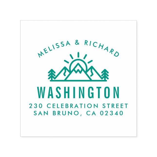 Returadressen Rustic Mountains & Gräs Forest Självfärgande Stämpel (Design)