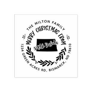 returadressen Rustic North dakota god jul Stämpel