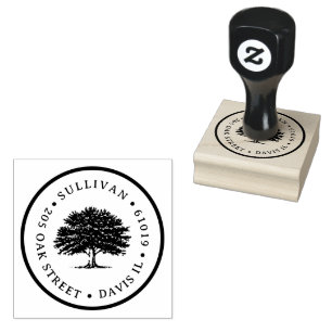 Returadressen Rustic Oak Träd Personlig Stämpel