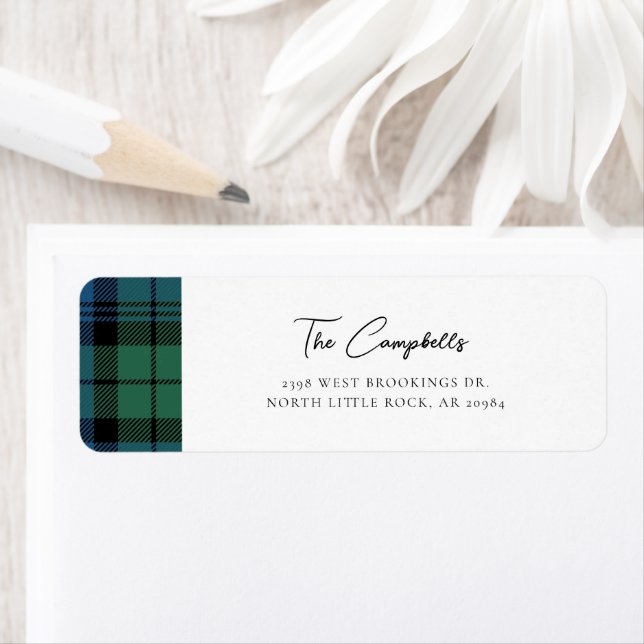Returadressen Rustic Play Campbell Tartan Returadress Etikett (Insitu)