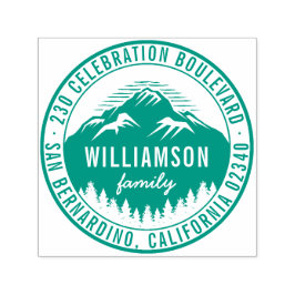 Returadressen Rustic Round i Gräs och Träd Självfärgande Stämpel