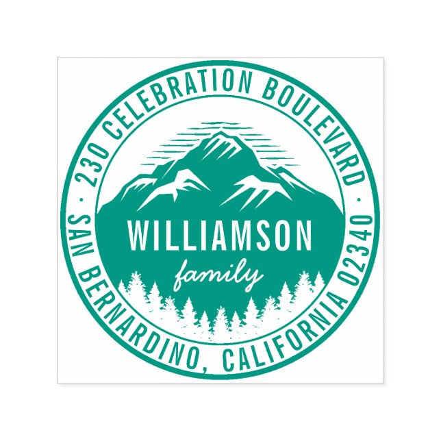 Returadressen Rustic Round i Gräs och Träd Självfärgande Stämpel (Design)