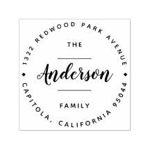 Returadressen Rustic Script Round Family Namn