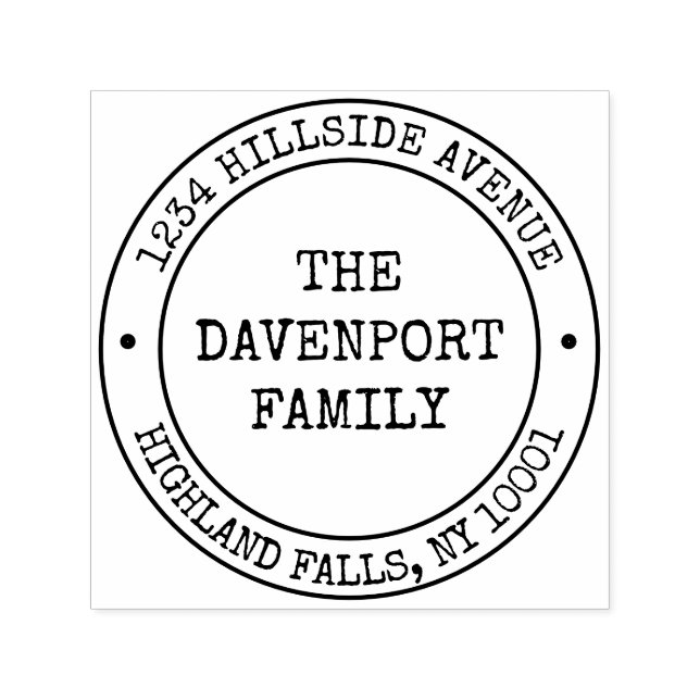 Returadressen Rustic Simple Modern Family Namn Självfärgande Stämpel (Design)