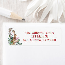 Returadressen Rustic Woodland Bunny jul Returadress Etikett