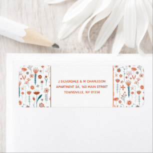 Returadressen Scandinavian Summer Flowers Returadress Etikett