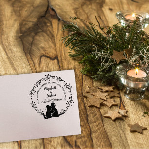 Returadressen Script God jul Cat Stämpel