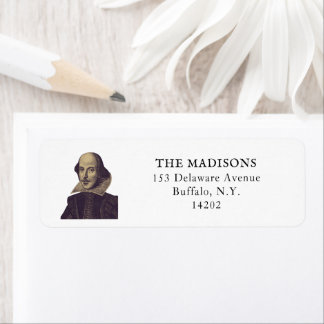 Returadressen Shakespeare Bookish Performing Arts Returadress Etikett