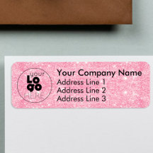 Returadressen Shock rosa Glitter Business Logotyp