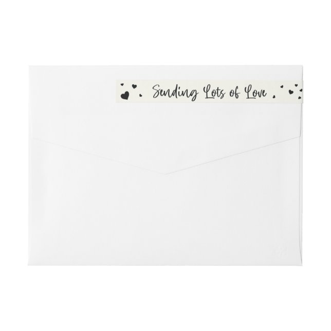 Returadressen Skicka massor av Kärlek + Hearts Etikettband (Baksidan)