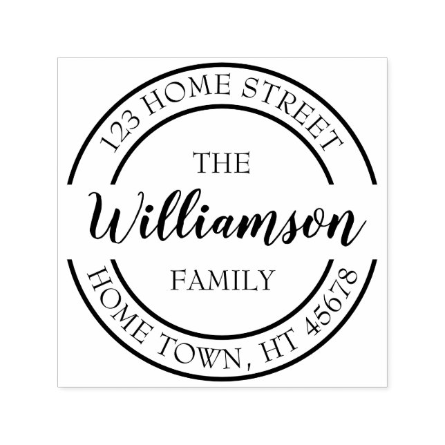 Returadressen Skriptcirkel i Namn Självfärgande Stämpel (Design)