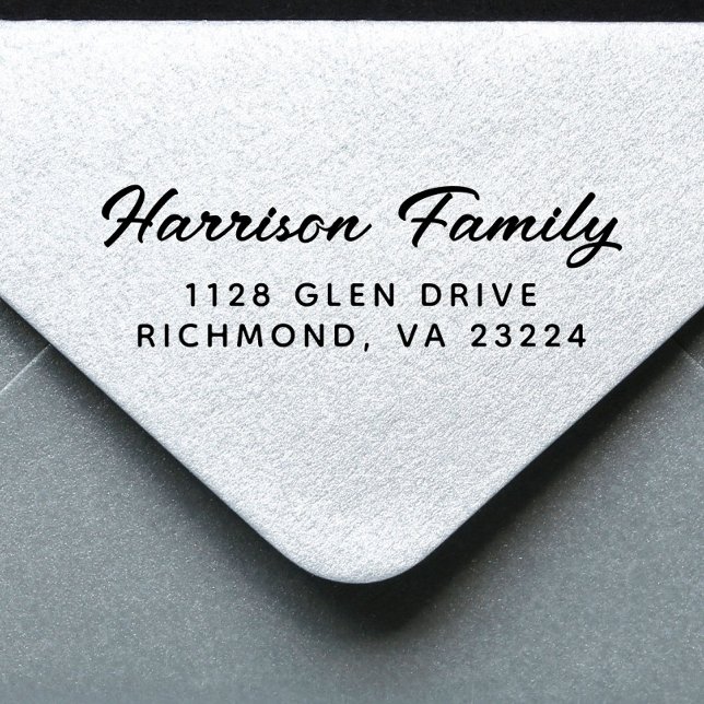 Returadressen Skriptfamilj Namn Självfärgande Stämpel (Add a touch of sophistication and elegance to every envelope with minimal effort)