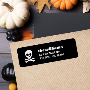 Returadressen Skull och Crossbone Halloween Returadress Etikett