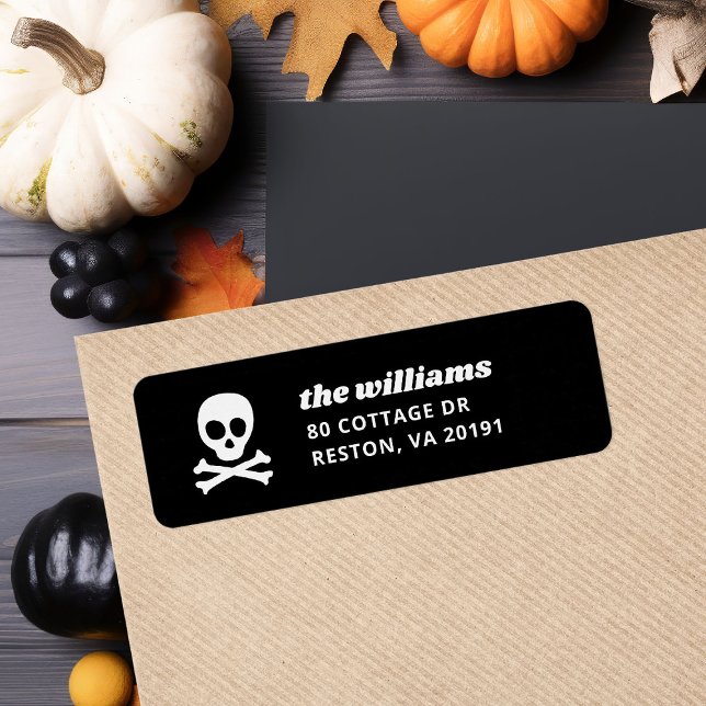 Returadressen Skull och Crossbone Halloween Returadress Etikett (Skapare uppladdad)