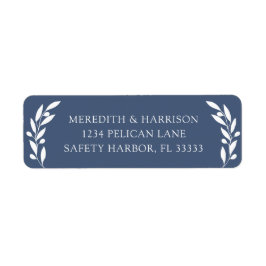 Returadressen Slate Blue Olive Gren Bröllop Returadress Etikett
