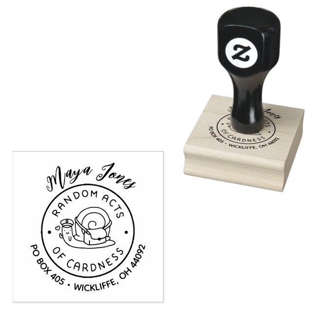 Returadressen Slumpmässiga åtgärder i Skriptformat Stämpel (Stämplad)