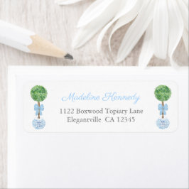 Returadressen Smart Topiary Pojke Baptism Returadress Etikett