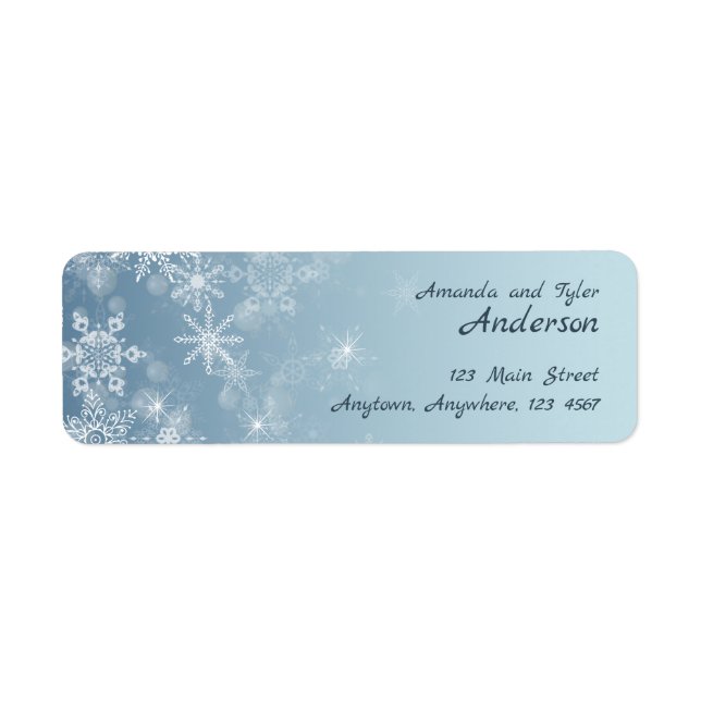 Returadressen Snöflingor Blue Helgdag jul Returadress Etikett (Framsidan)
