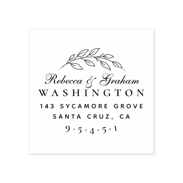 Returadressen snyggt Skript med ett par Namn Stämpel (Tryck)