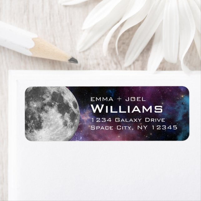 Returadressen Solarsystem i måne Lunar Returadress Etikett (Insitu)