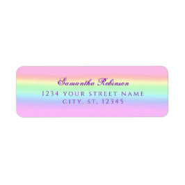 Returadressen söt regnbågsövertoning returadress etikett