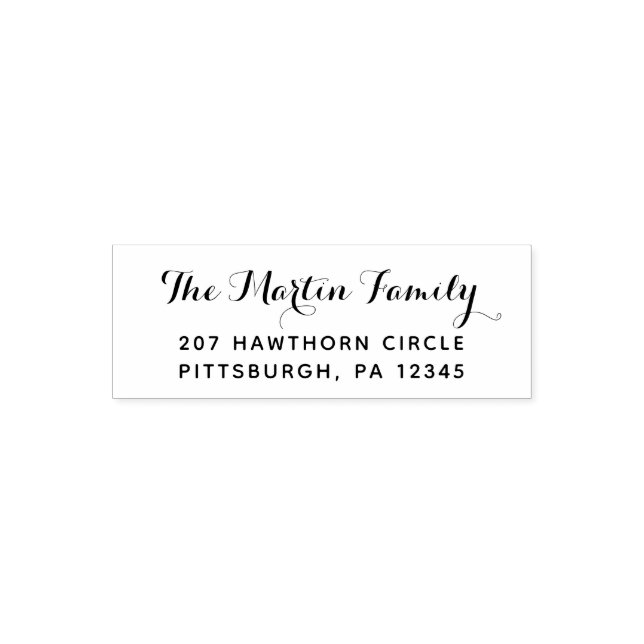 Returadressen söt Script Självfärgande Stämpel (Design)