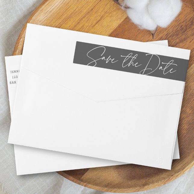 Returadressen Spara datum i Modern Chic Påstående Etikettband (Skapare uppladdad)