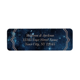 Returadressen Star Himlar Celestial Galaxy Bröllop Returadress Etikett