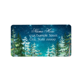 Returadressen Star Light Night Forest Adressetikett