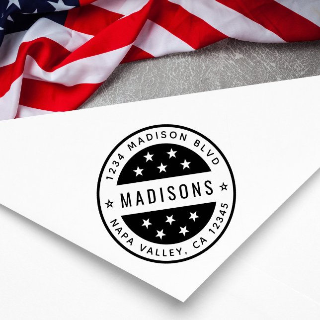 Returadressen Star Round Självfärgande Stämpel (Skapare uppladdad)