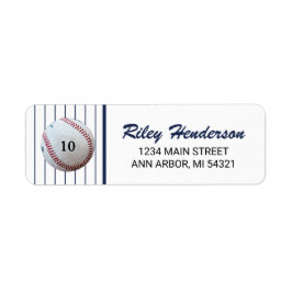Returadressen Streck Birthday Baseball Returadress Etikett