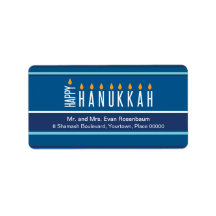 Returadressen Striped Hanukkah Candles