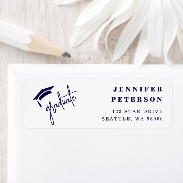 Returadressen Student Blue Studentmössa Returadress Etikett (Insitu)